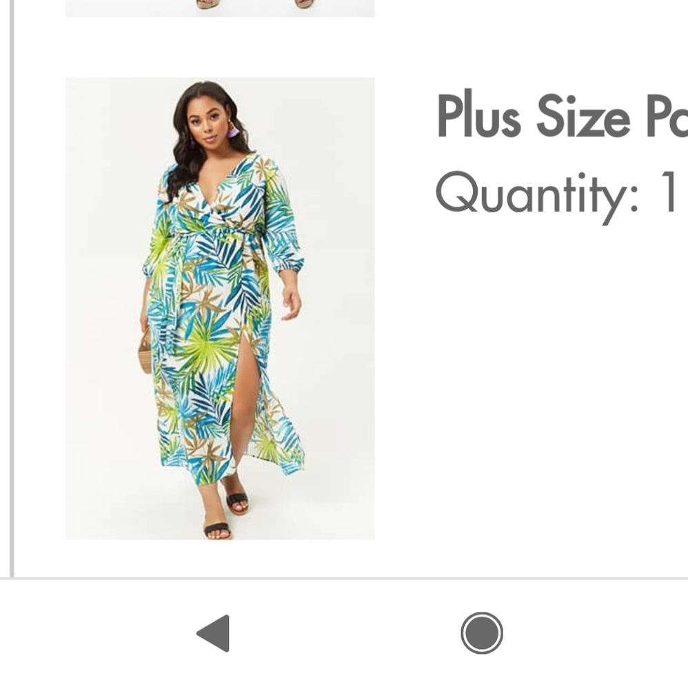 Plus Size Palm Leaf Print Maxi Dress